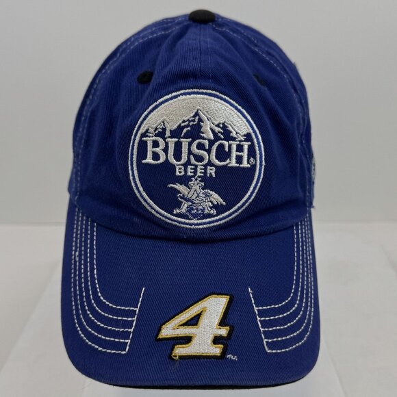 Busch Beer NASCAR Stewart-Haas Racing Hat Kevin Harvick #4 Blue Adjustable Cap - Picture 1 of 9